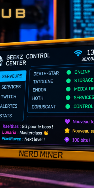 J’ai transformé un NerdMiner en dashboard pour mon Geekz Control Center