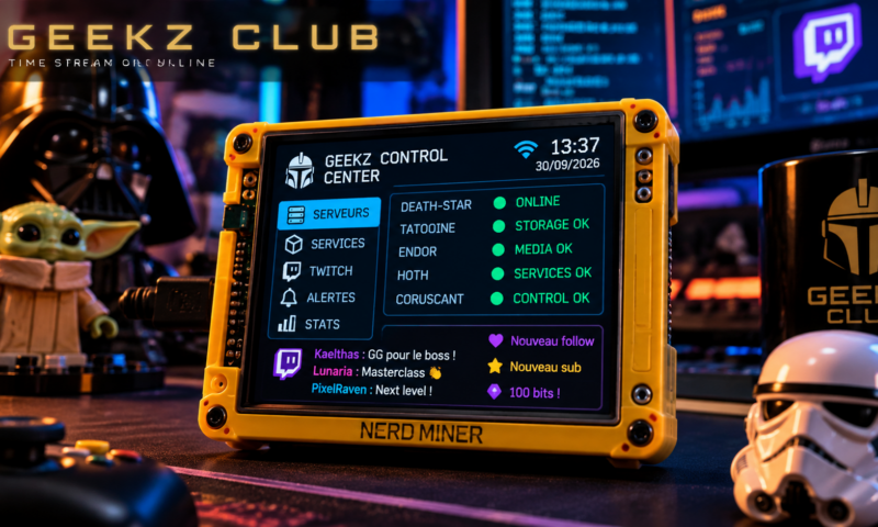 J’ai transformé un NerdMiner en dashboard pour mon Geekz Control Center